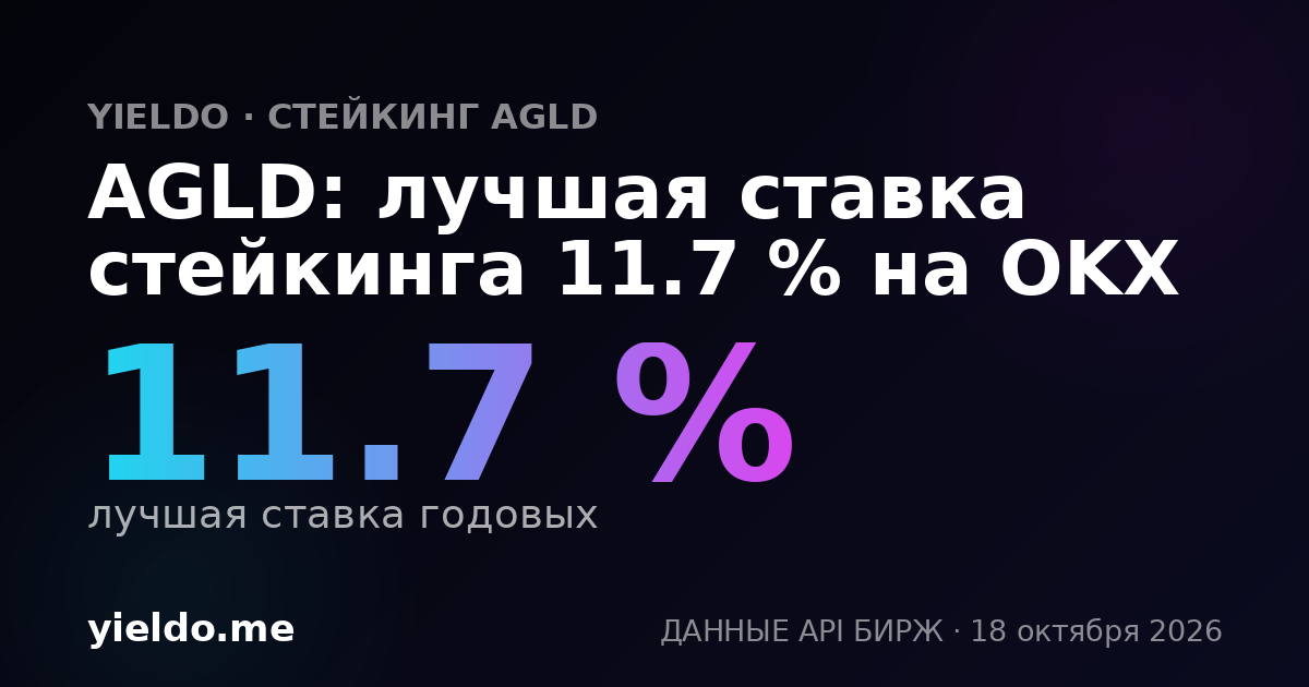 AGLD: лучшая ставка стейкинга 10.5 % на OKX