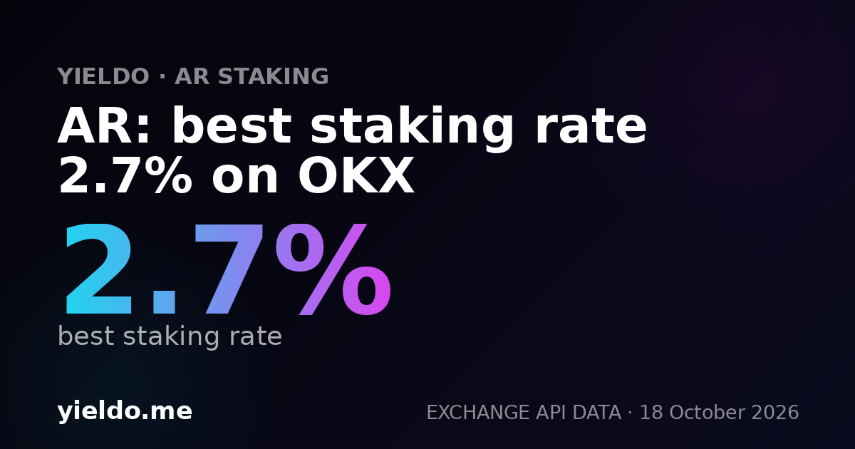 AR: best staking rate 2.6% on OKX
