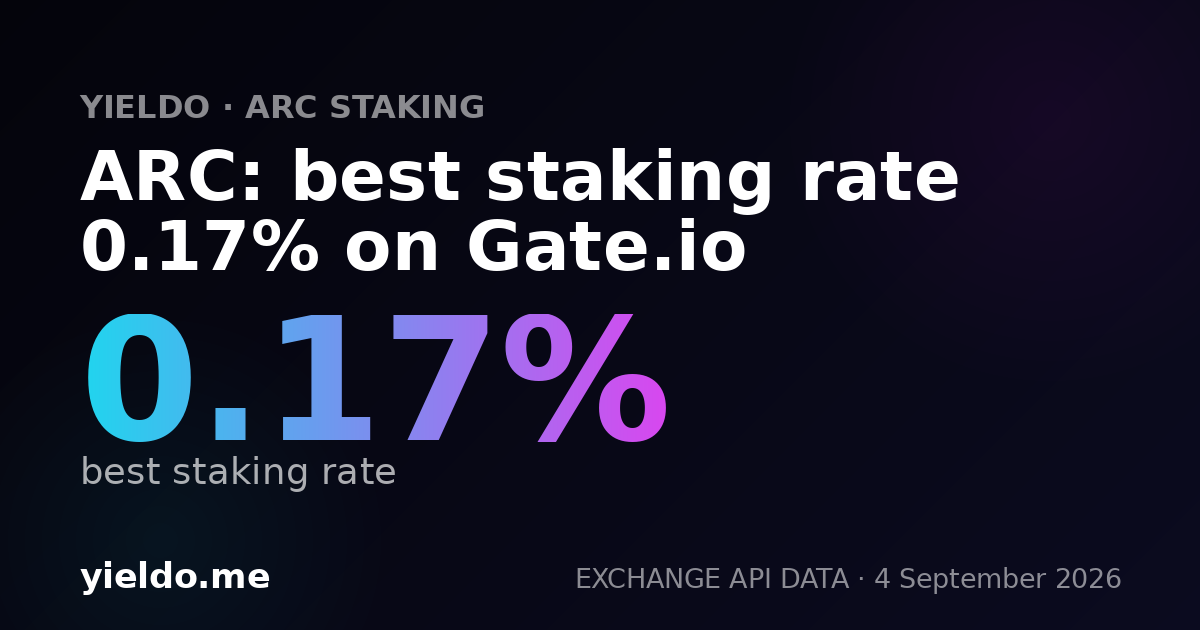 ARC: best staking rate 0.17% on Gate.io