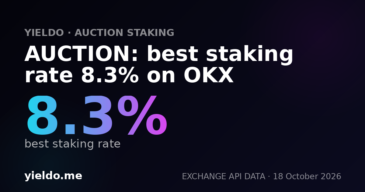AUCTION: best staking rate 8.2% on OKX