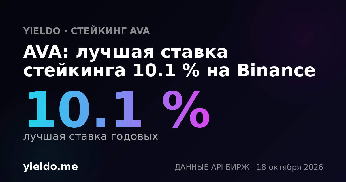 AVA: лучшая ставка стейкинга 10.0 % на Binance