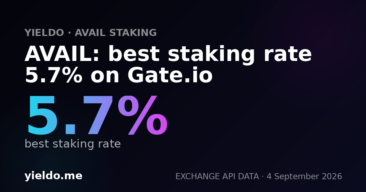 AVAIL: best staking rate 5.7% on Gate.io