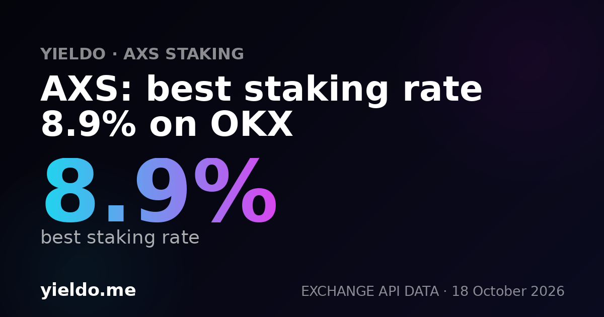 AXS: best staking rate 8.9% on OKX