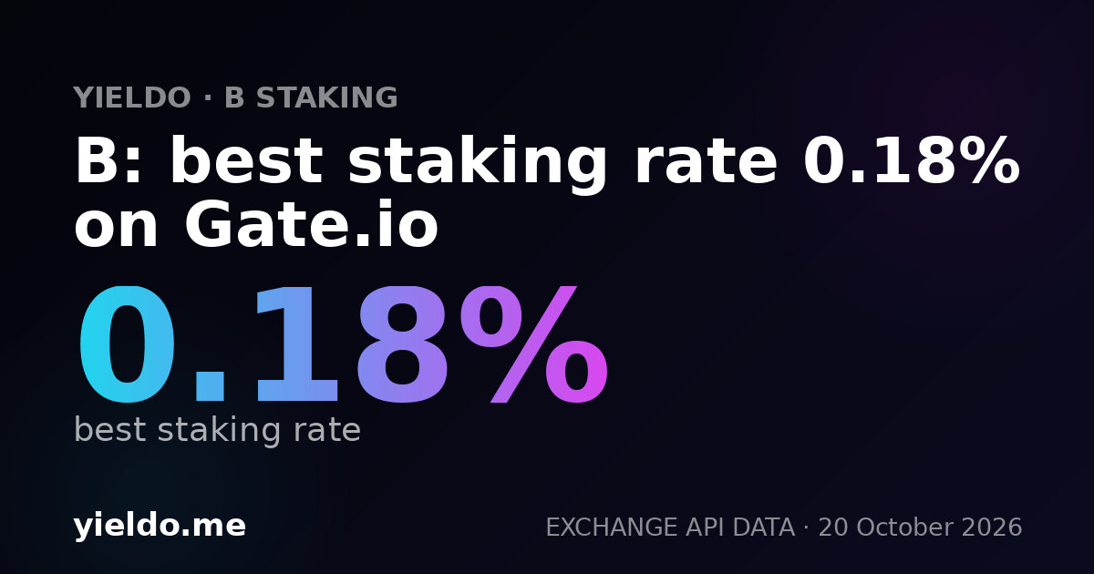 B: best staking rate 0.18% on Gate.io