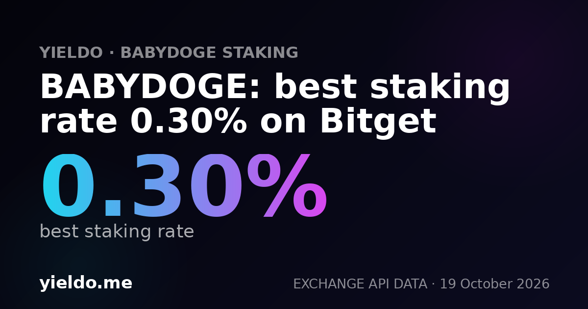BABYDOGE: best staking rate 0.30% on Bitget