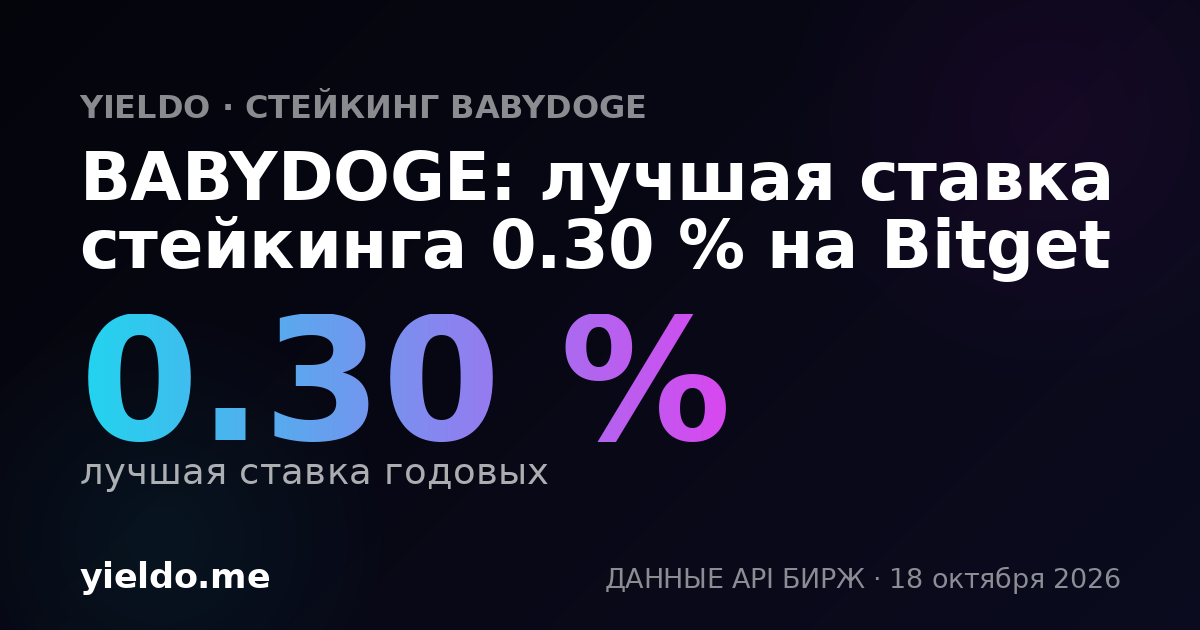 BABYDOGE: лучшая ставка стейкинга 0.30 % на Bitget