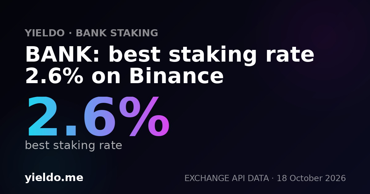 BANK: best staking rate 2.5% on Binance