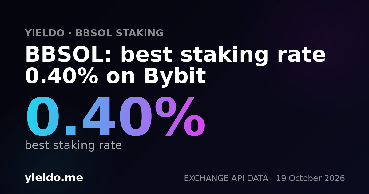 BBSOL: best staking rate 0.40% on Bybit
