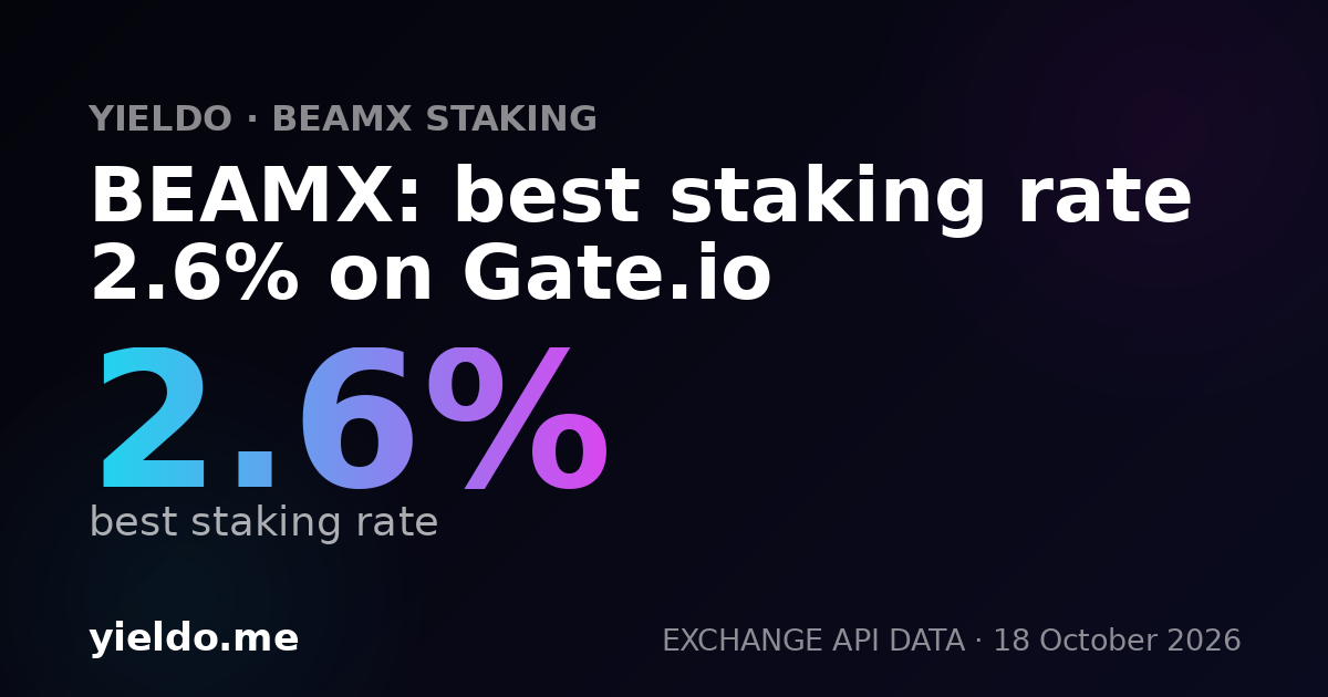 BEAMX: best staking rate 2.3% on Binance