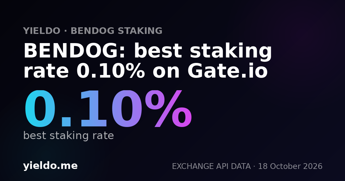 BENDOG: best staking rate 0.10% on Gate.io