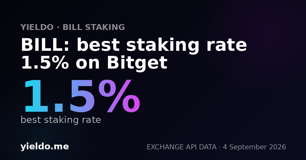 BILL: best staking rate 1.5% on Bitget