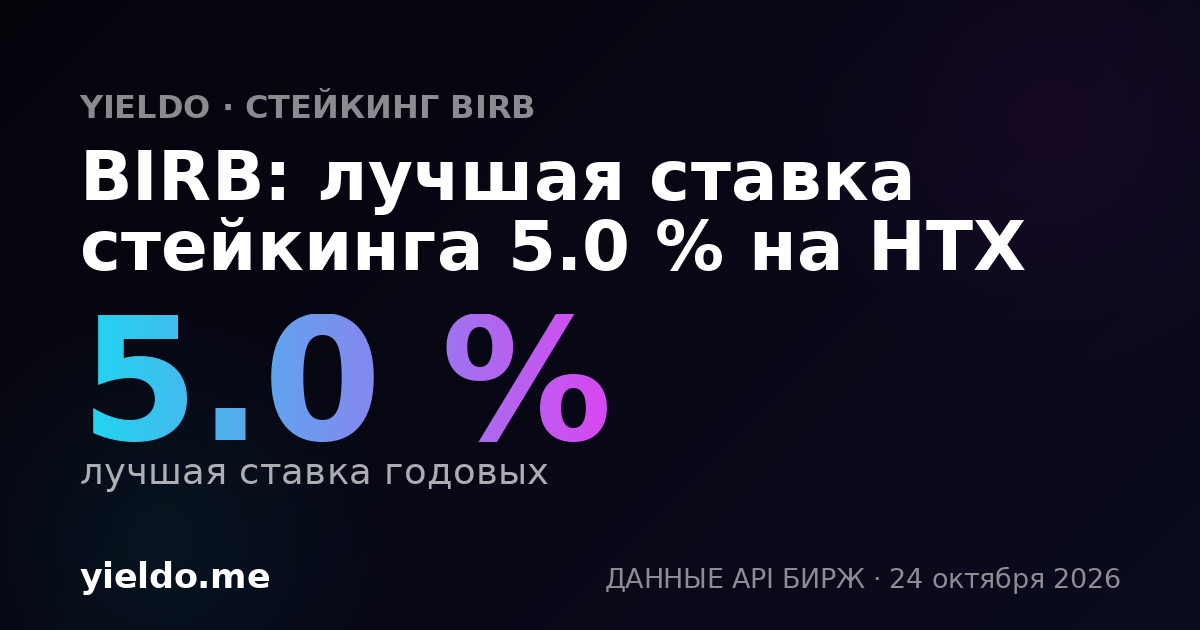 BIRB: лучшая ставка стейкинга 5.0 % на HTX