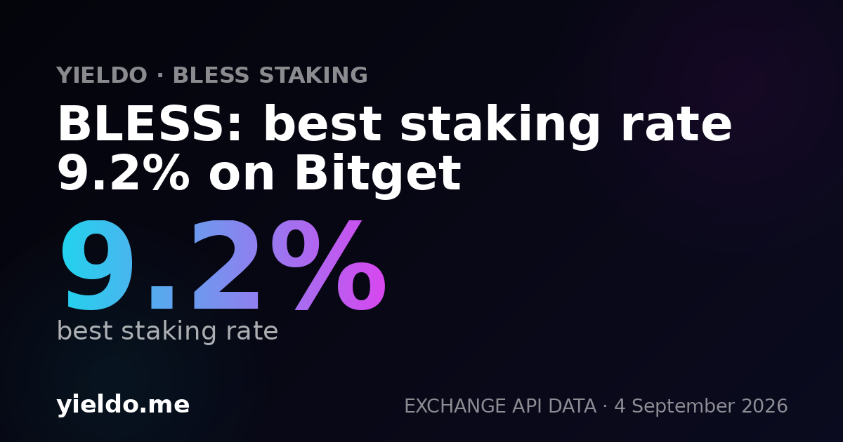 BLESS: best staking rate 9.2% on Bitget