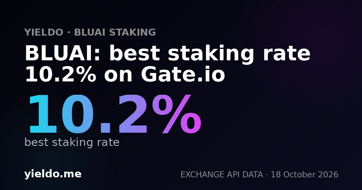 BLUAI: best staking rate 11.0% on Gate.io