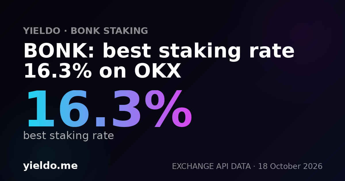 BONK: best staking rate 16.3% on OKX
