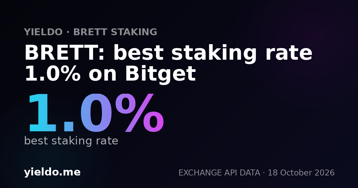 BRETT: best staking rate 1.0% on Bitget