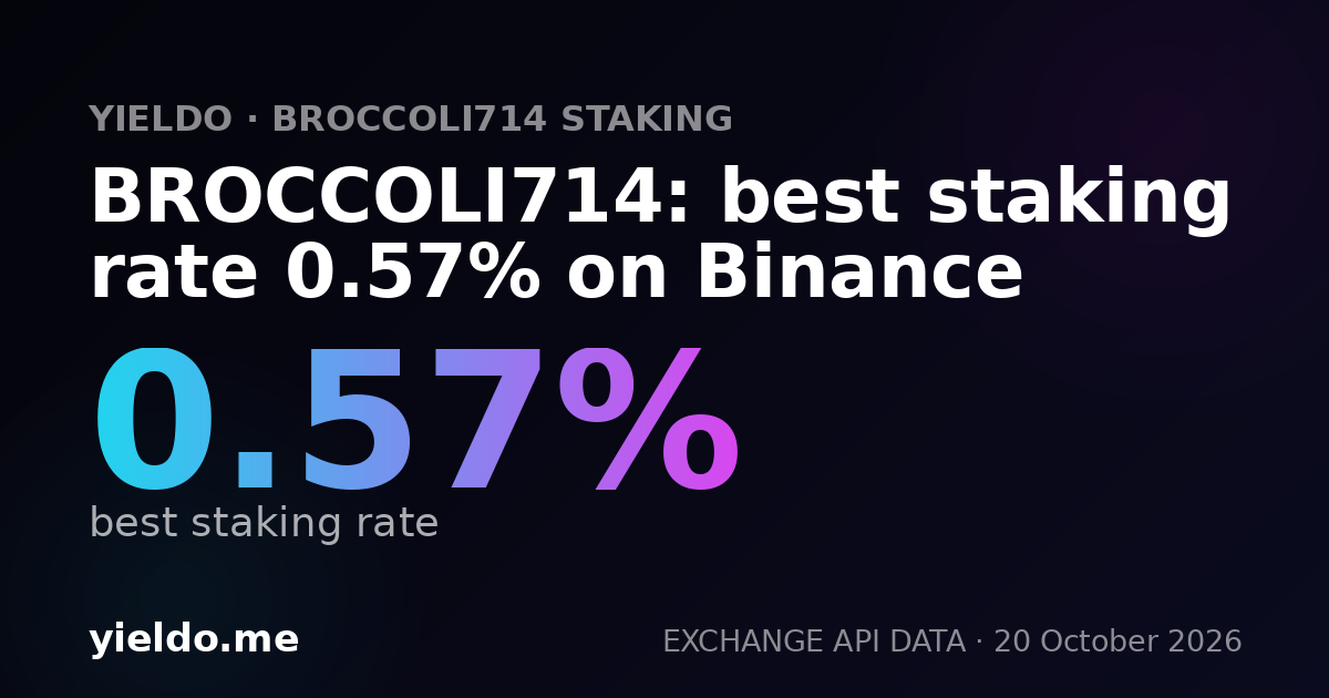 BROCCOLI714: best staking rate 0.57% on Binance