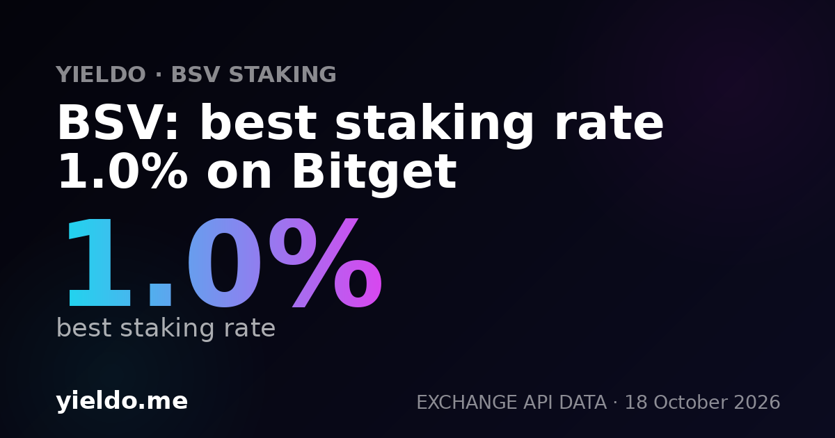 BSV: best staking rate 1.0% on Bitget