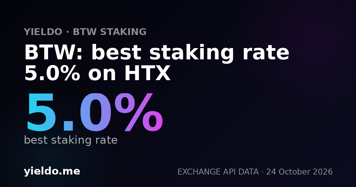 BTW: best staking rate 5.0% on HTX