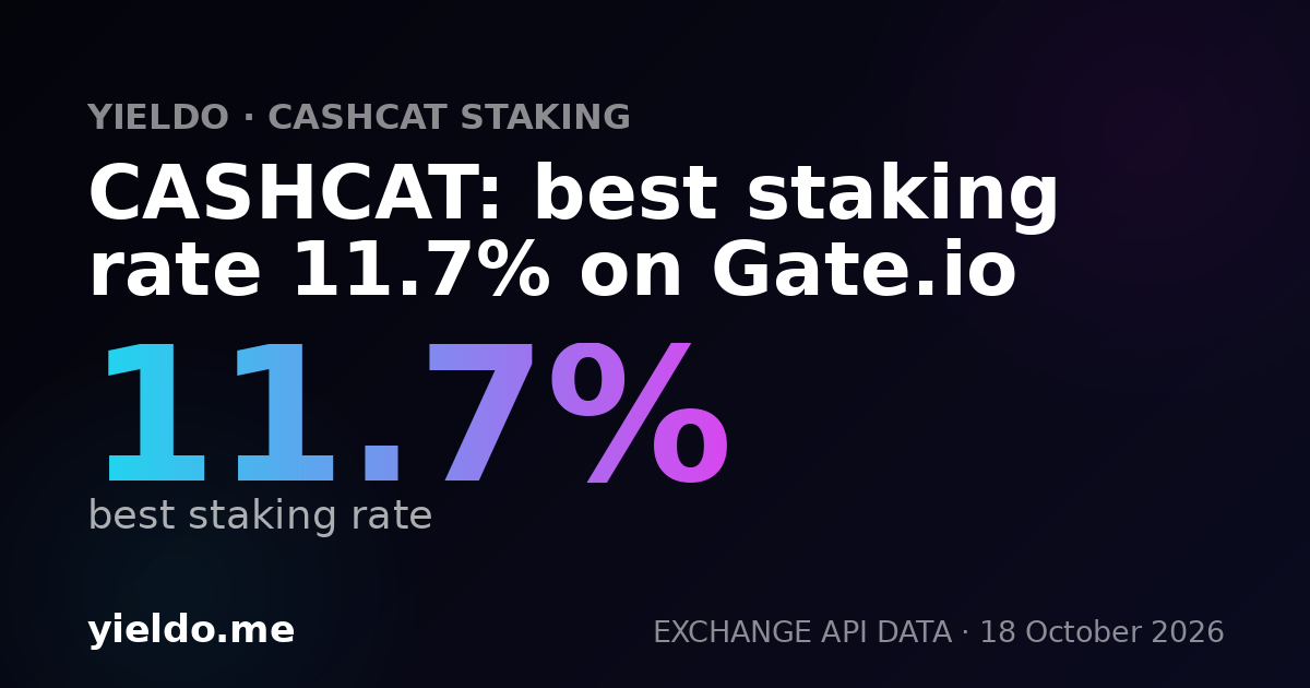 CASHCAT: best staking rate 13.9% on Gate.io