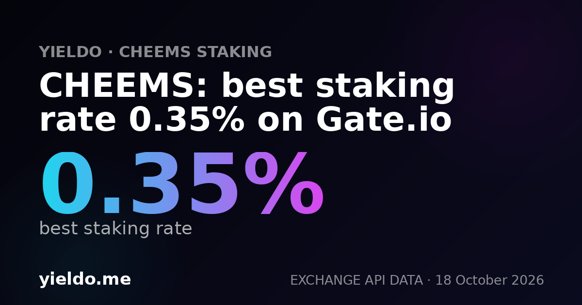 CHEEMS: best staking rate 0.35% on Gate.io