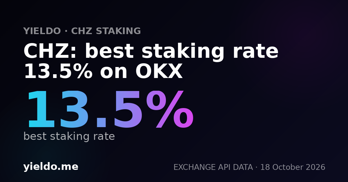 CHZ: best staking rate 13.5% on OKX