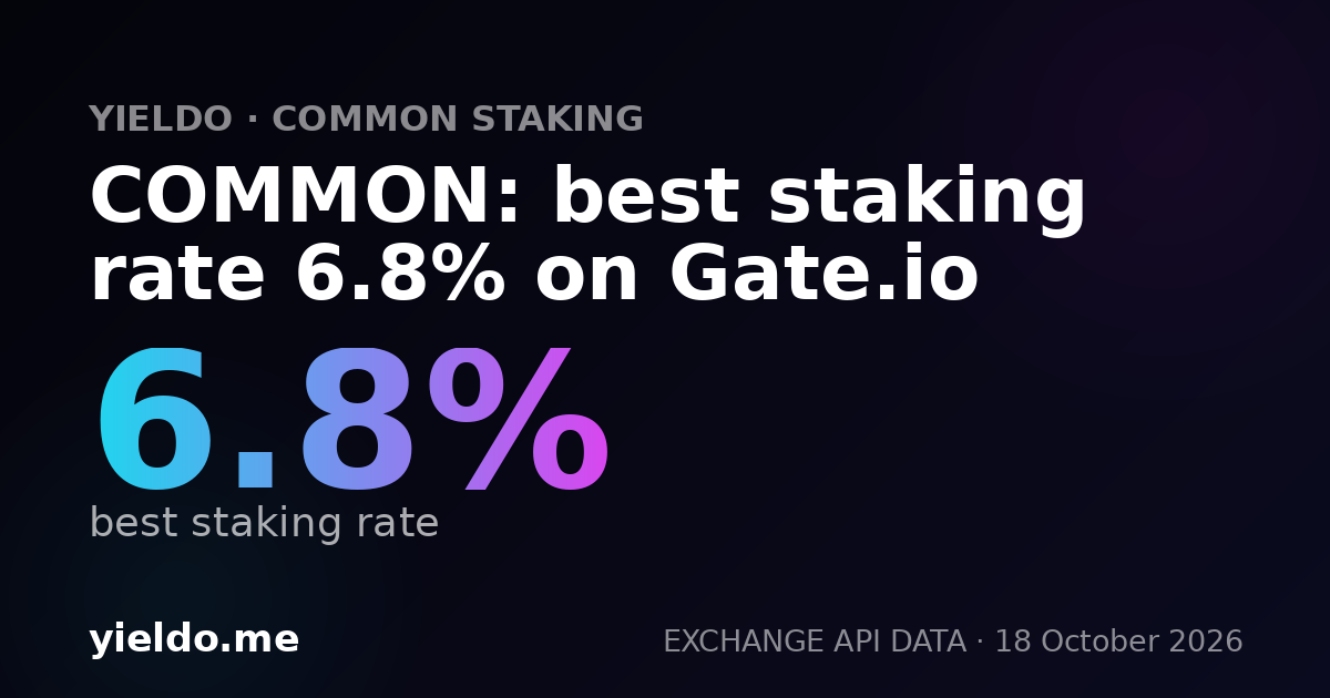 COMMON: best staking rate 10.9% on Gate.io
