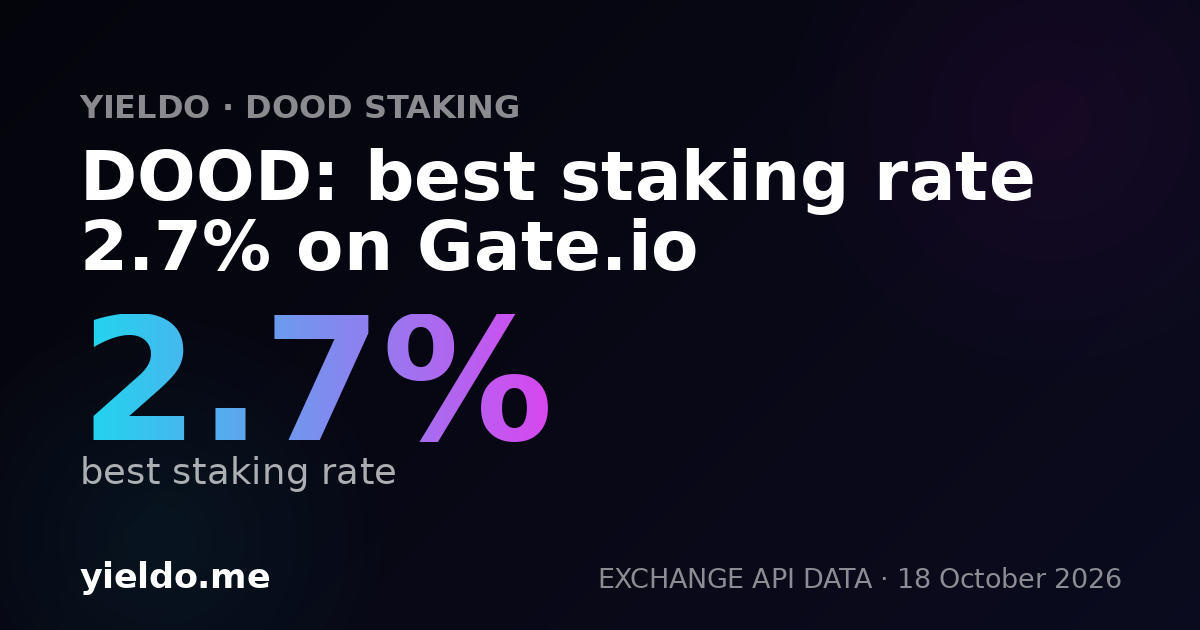 DOOD: best staking rate 2.6% on Gate.io