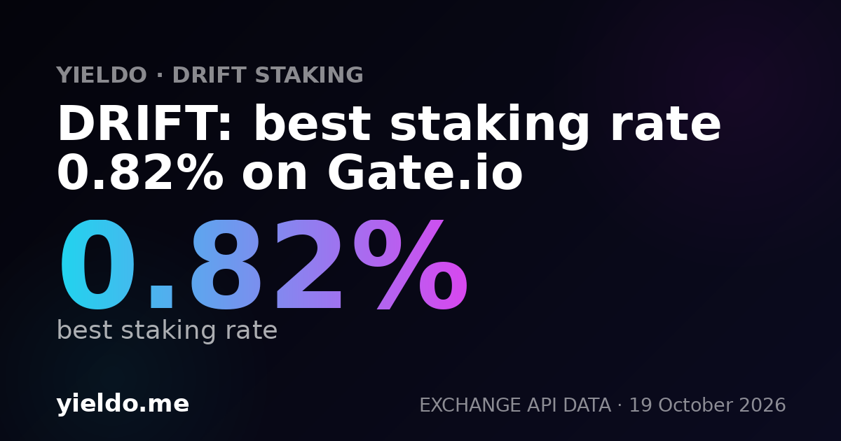 DRIFT: best staking rate 0.82% on Gate.io
