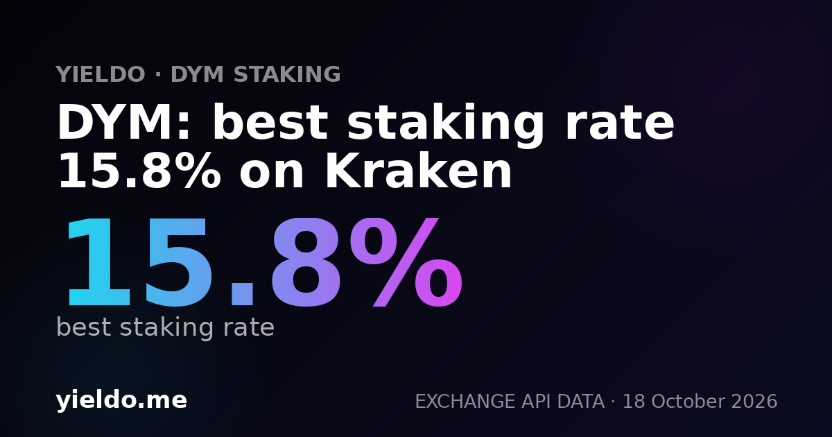 DYM: best staking rate 15.8% on Kraken