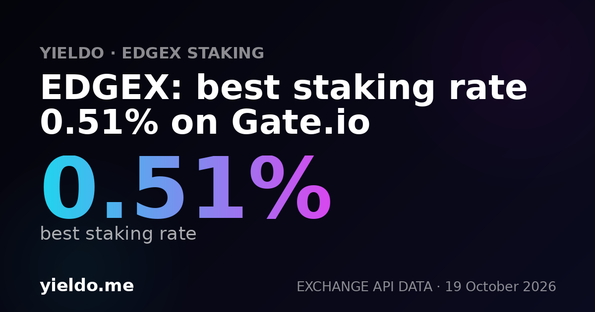 EDGEX: best staking rate 0.51% on Gate.io