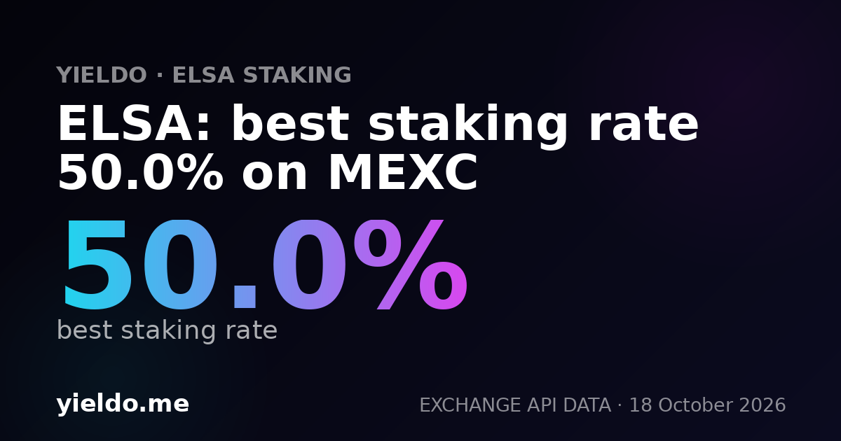 ELSA: best staking rate 50.0% on MEXC