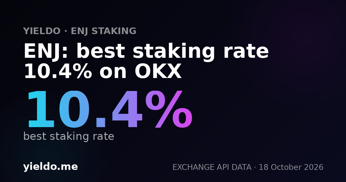ENJ: best staking rate 10.4% on OKX
