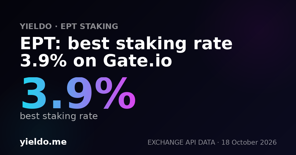 EPT: best staking rate 3.9% on Gate.io