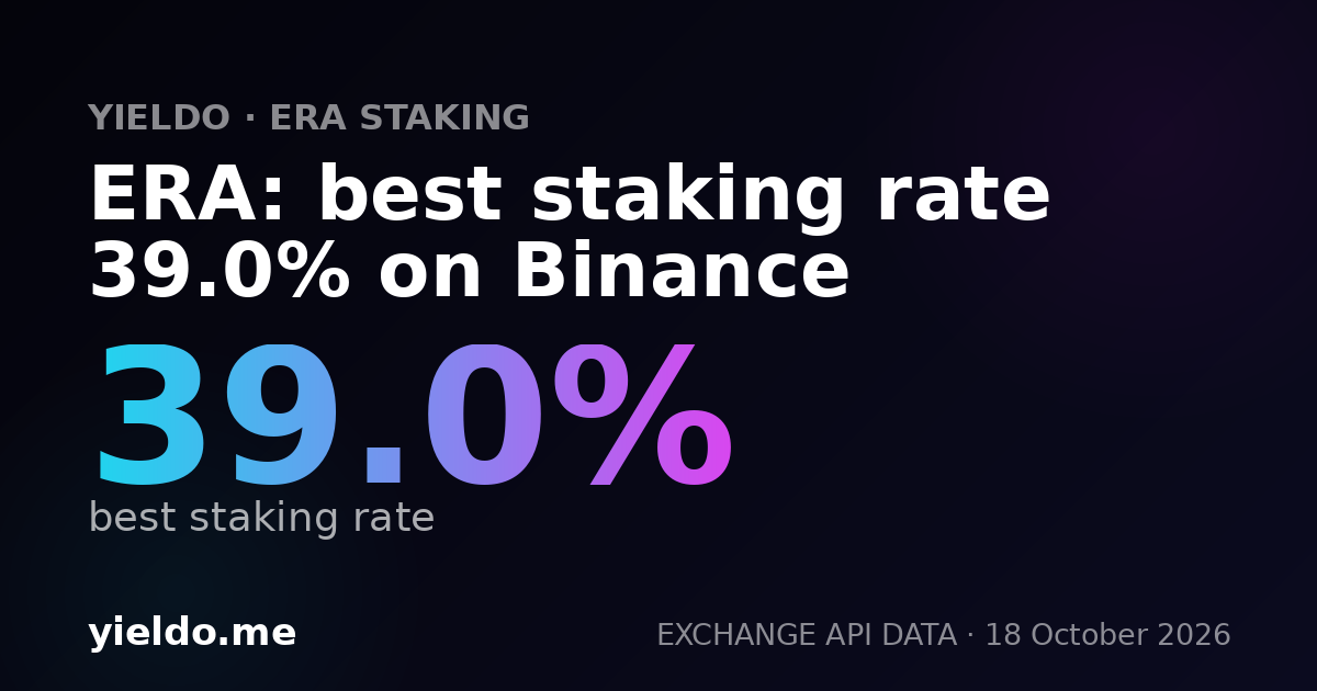 ERA: best staking rate 39.4% on Binance