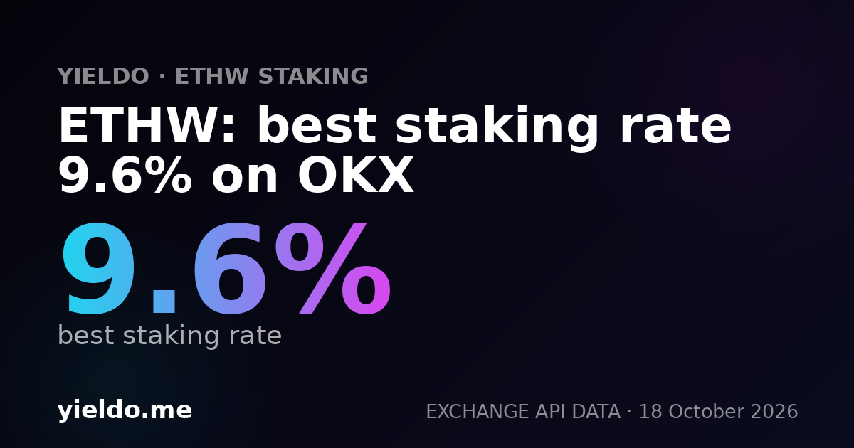 ETHW: best staking rate 9.6% on OKX