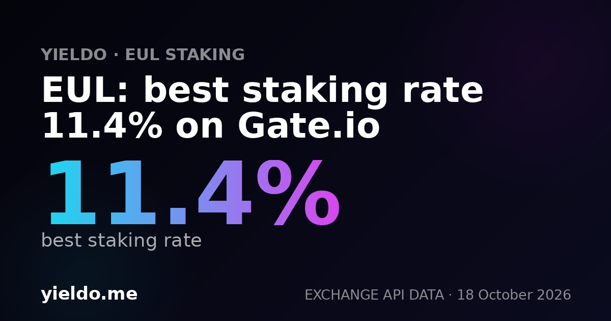 EUL: best staking rate 13.7% on Gate.io
