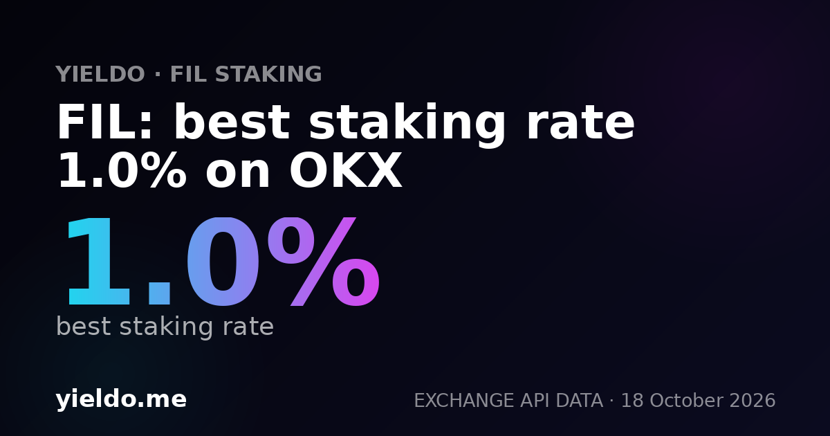FIL: best staking rate 1.0% on OKX