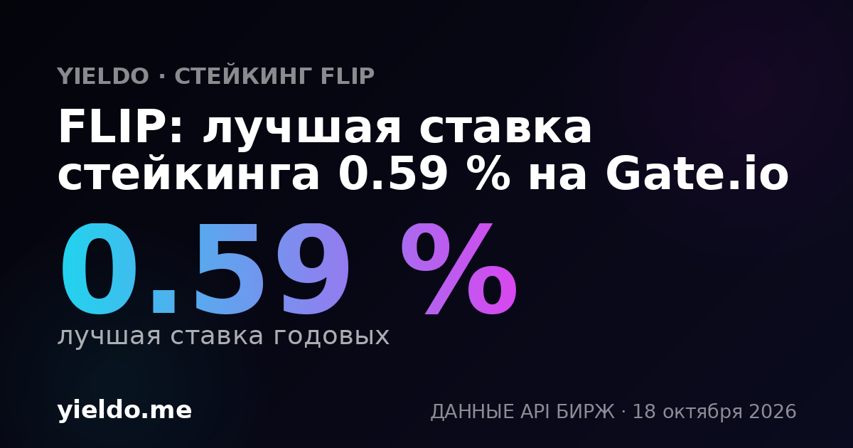 FLIP: лучшая ставка стейкинга 0.59 % на Gate.io