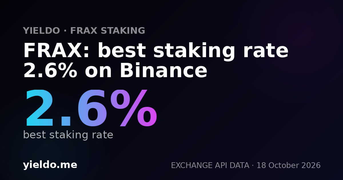 FRAX: best staking rate 2.6% on Binance