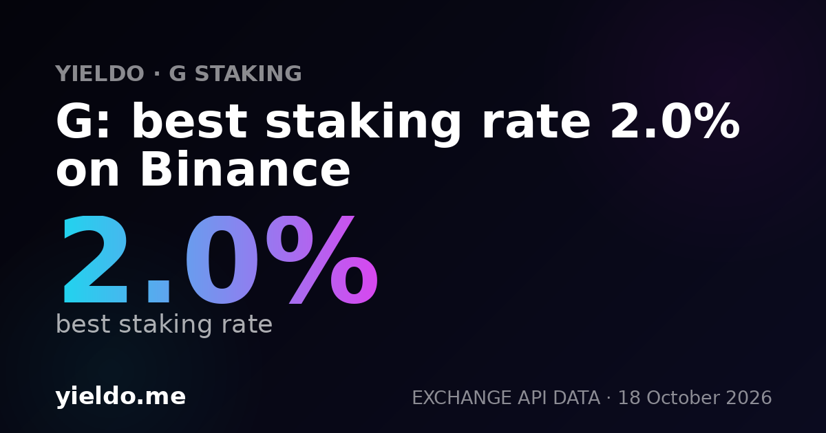 G: best staking rate 2.1% on Binance