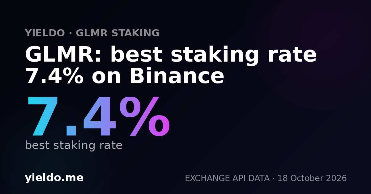 GLMR: best staking rate 7.8% on Binance