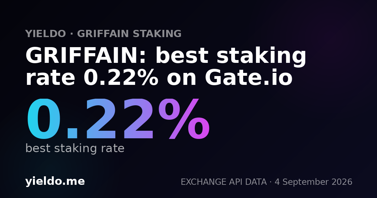 GRIFFAIN: best staking rate 0.26% on Gate.io