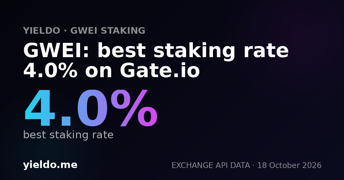 GWEI: best staking rate 3.8% on Gate.io