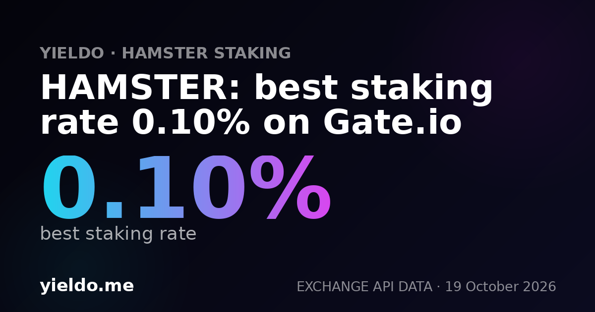 HAMSTER: best staking rate 0.10% on Gate.io