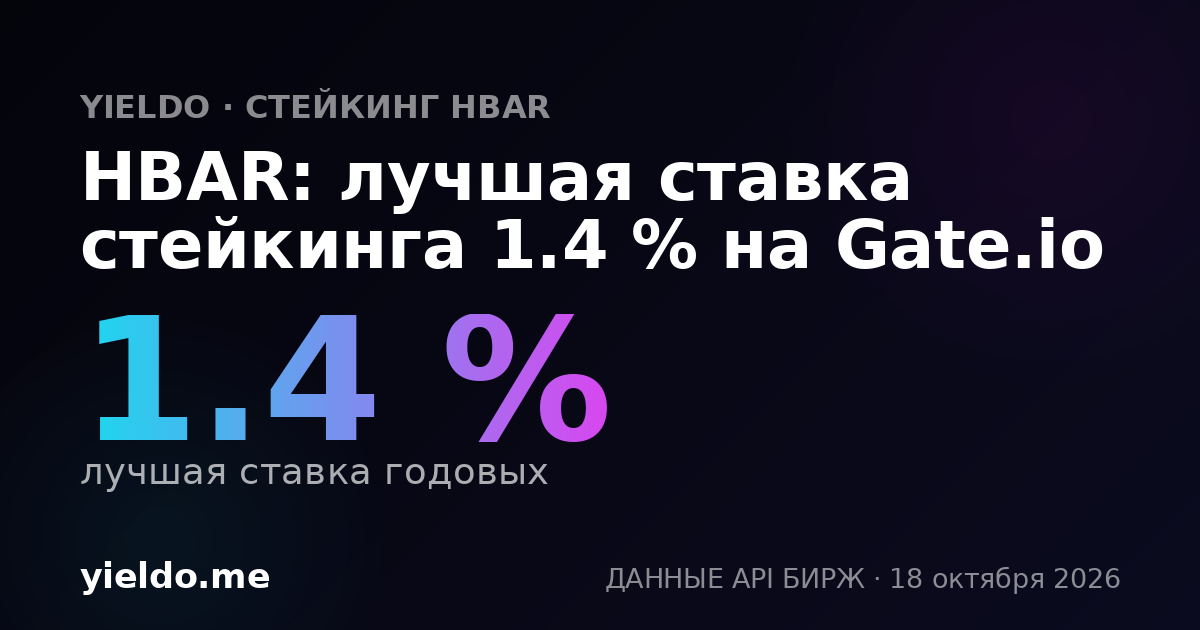 HBAR: лучшая ставка стейкинга 1.0 % на OKX