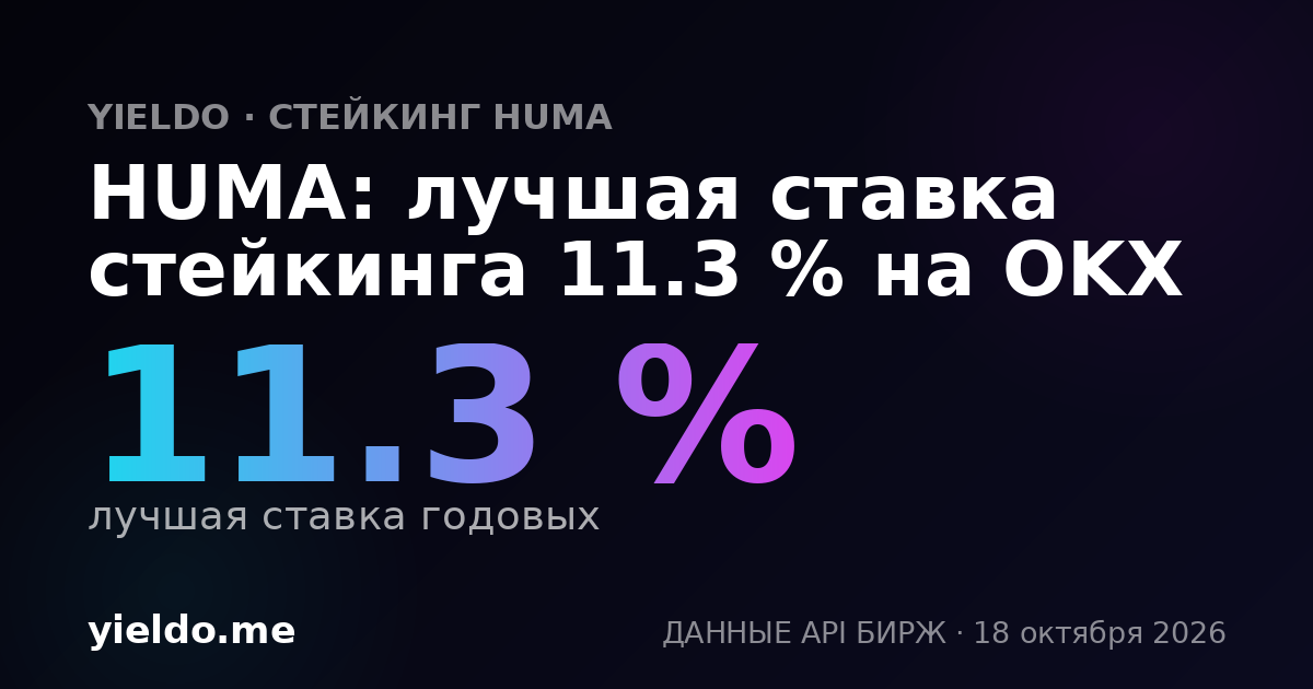 HUMA: лучшая ставка стейкинга 11.2 % на OKX