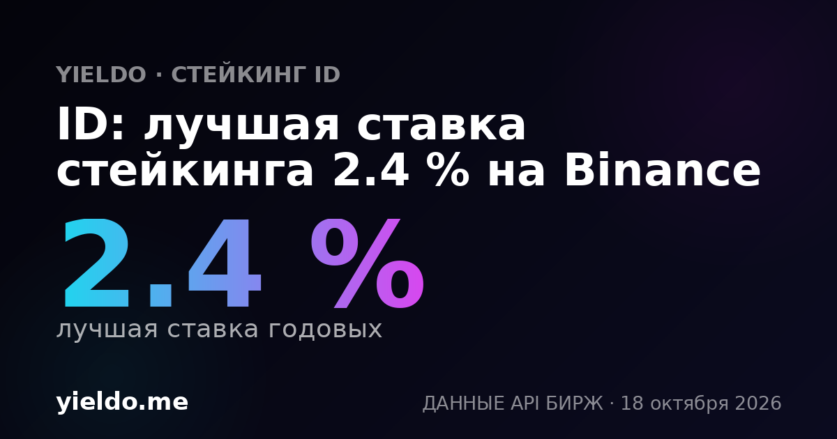 ID: лучшая ставка стейкинга 2.4 % на Binance
