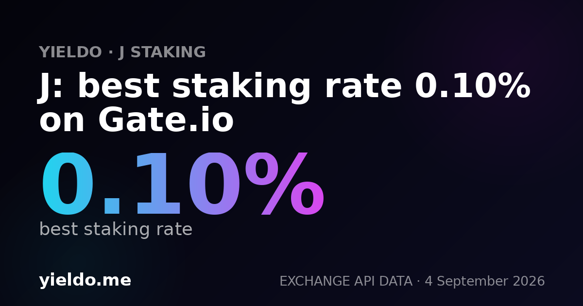 J: best staking rate 0.10% on Gate.io