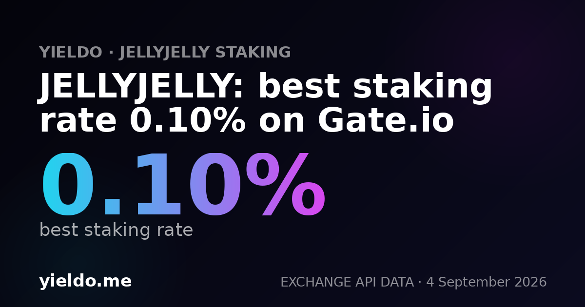 JELLYJELLY: best staking rate 0.10% on Gate.io